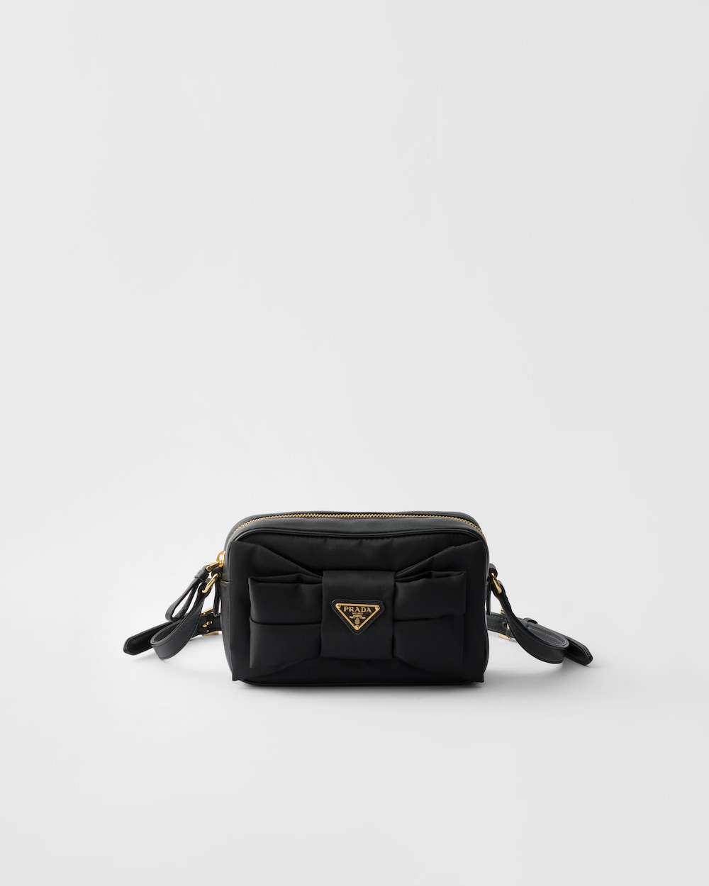 Re-Nylon and Nappa Leather Mini Shoulder Bag With Bow - Image 1